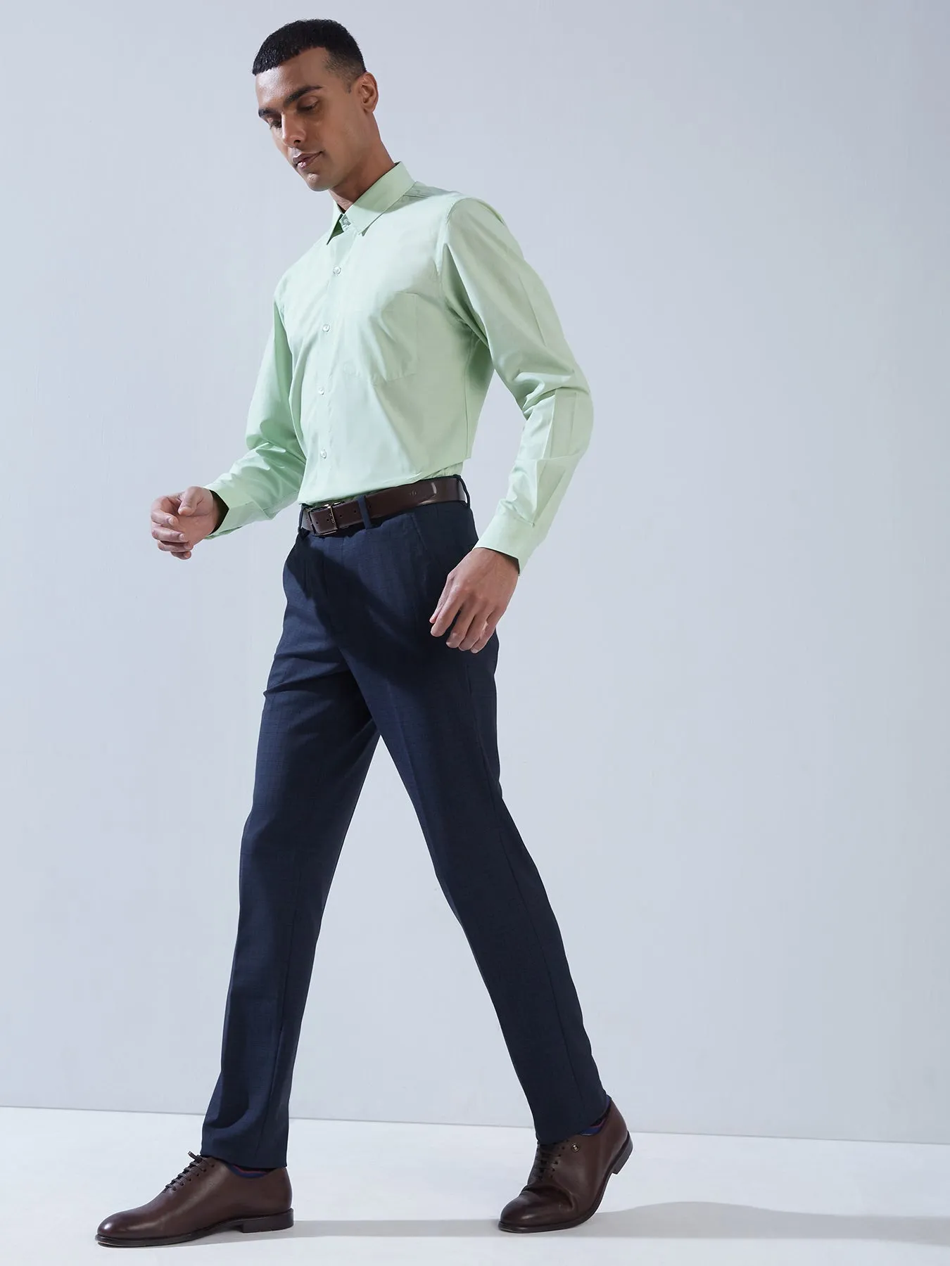 100% Cotton Pista Green SLIM FIT Full Sleeve Formal Mens Plain Shirt