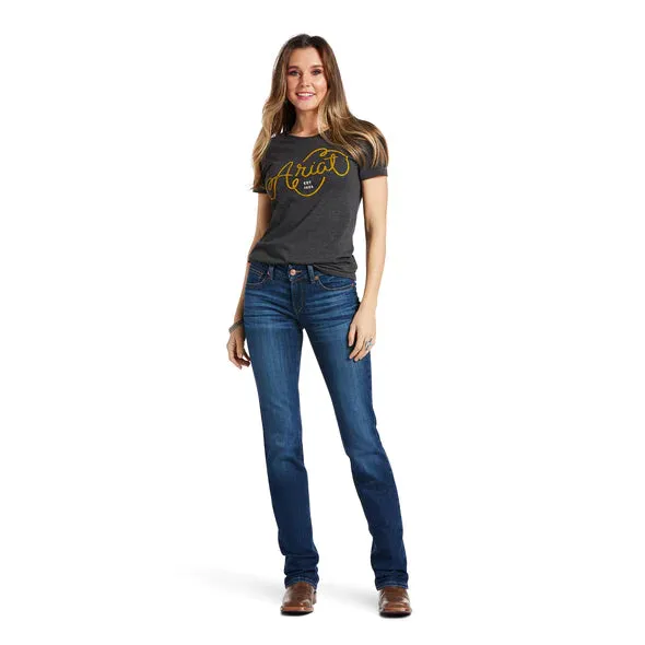 Ariat Womens R.E.A.L Mid Rise Straight Candace Portland Jean