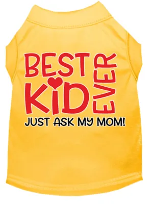 Ask My Parents Screen Print Dog Shirt Yellow Sm