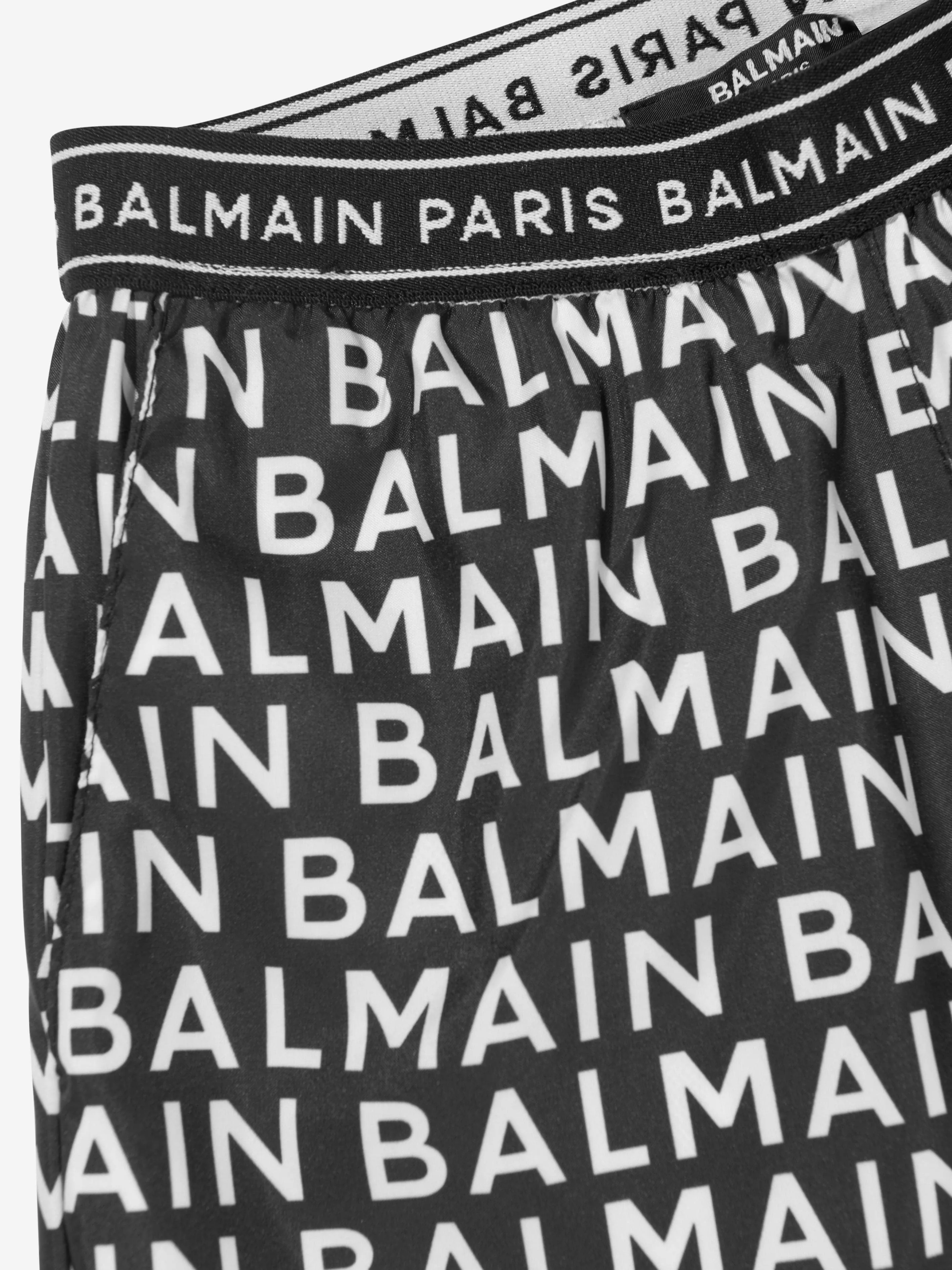 Balmain Boys Logo Print Swim Shorts