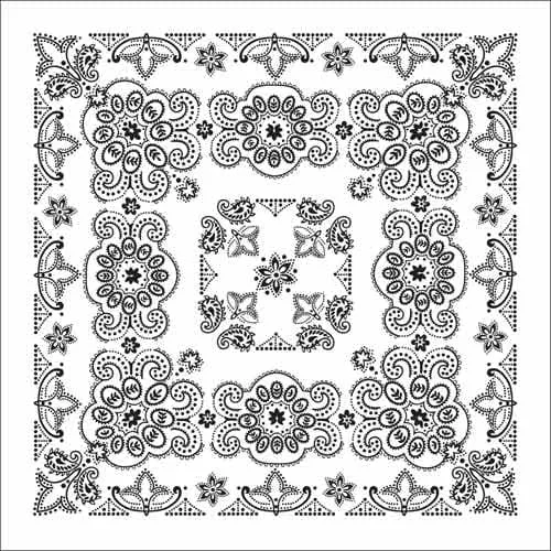 BD2506 Bandana Texas Paisley White [27" x27"]