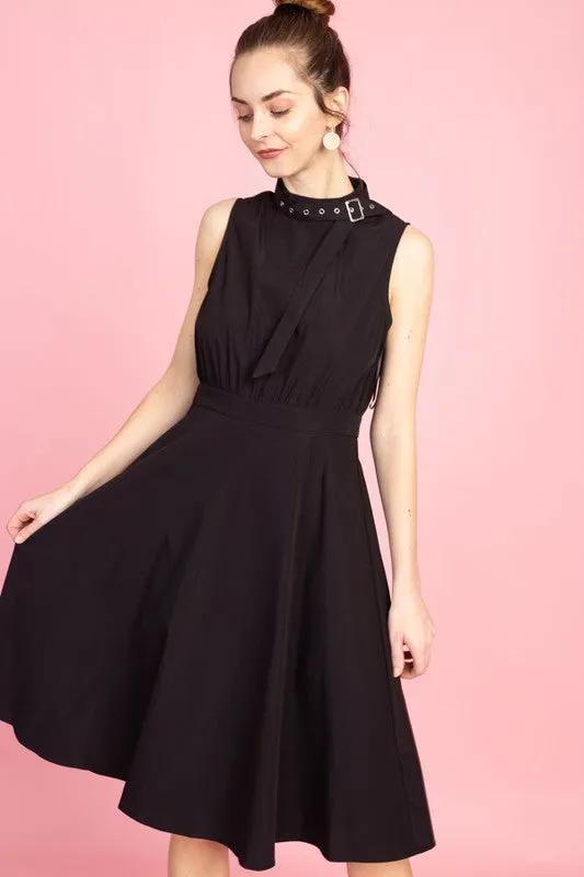 Belt it detail neck dress