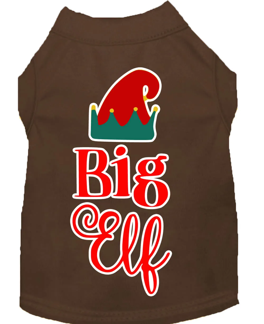 Big Elf Screen Print Dog Shirt Brown Sm