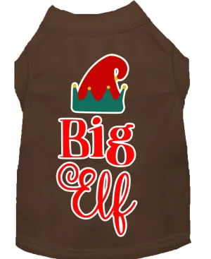 Big Elf Screen Print Dog Shirt Brown Sm