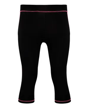 Black/Hot Pink - Women's TriDri¨ capri fitness leggings