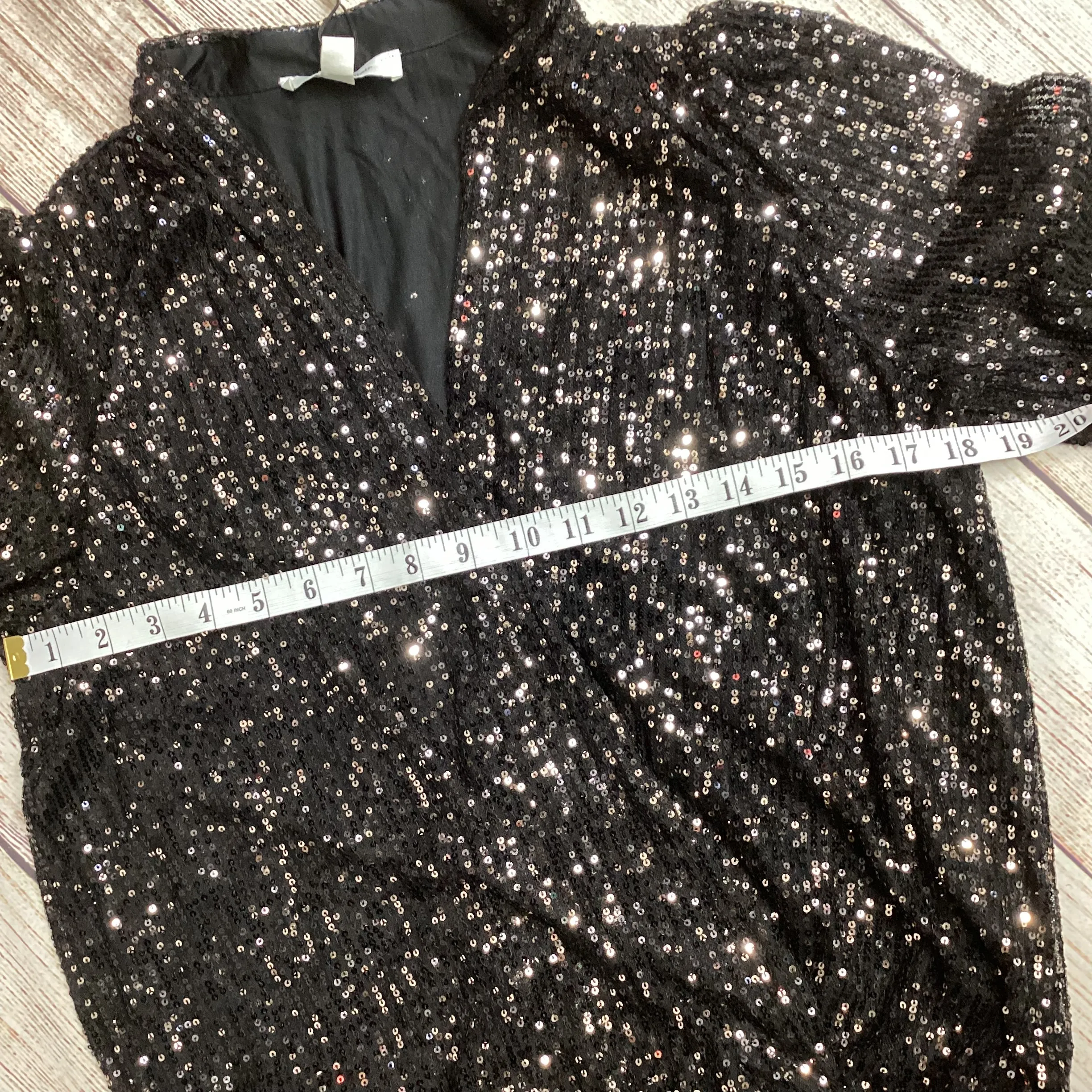 BNWT Haver & Blair Black Gold Sequin Top Size S