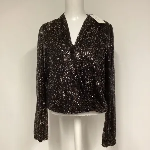 BNWT Haver & Blair Black Gold Sequin Top Size S