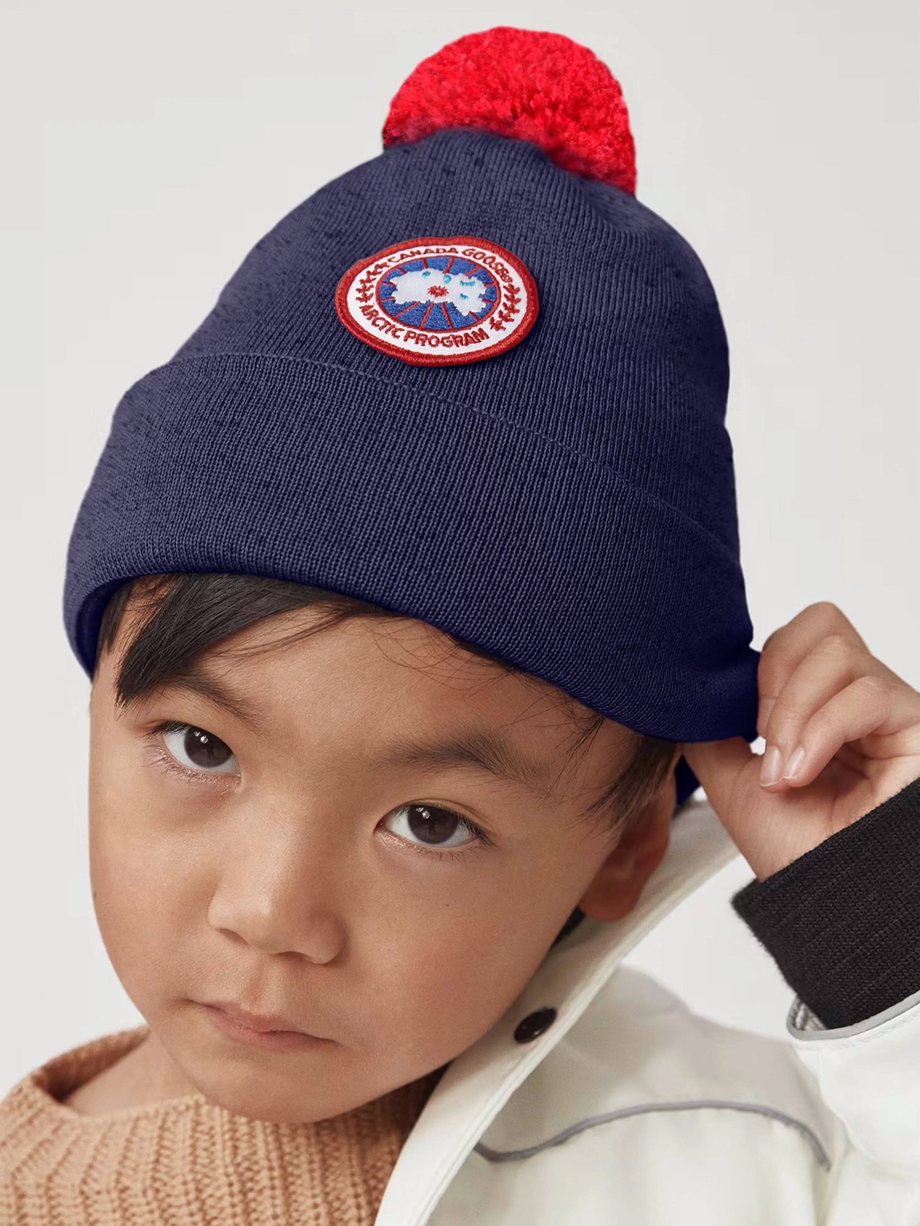 Canada Goose Kids Pom Toque Hat in Navy