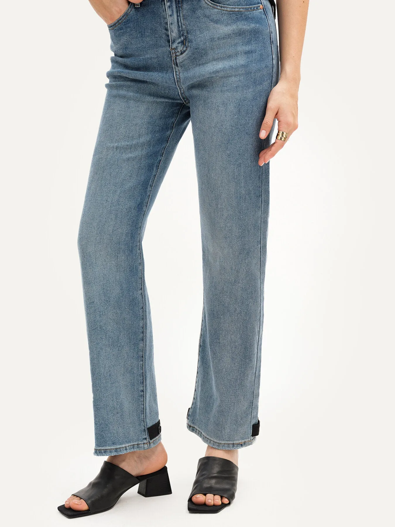 Casual Plain Washed Wide Leg Jeans