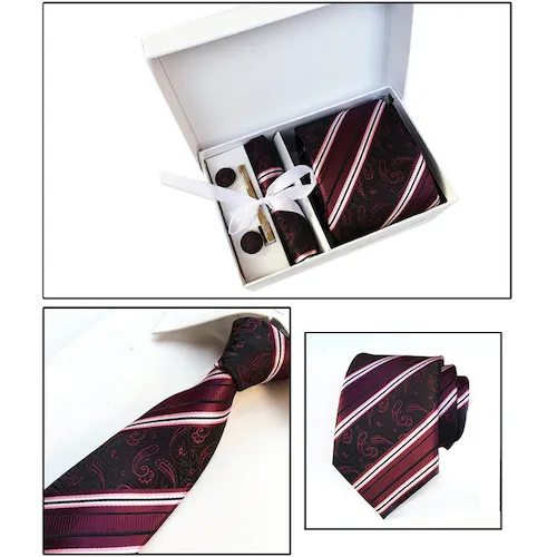 Classy Men Box - Red Striped Paisley