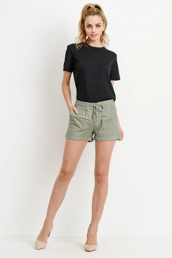 Cuffed Linen Shorts