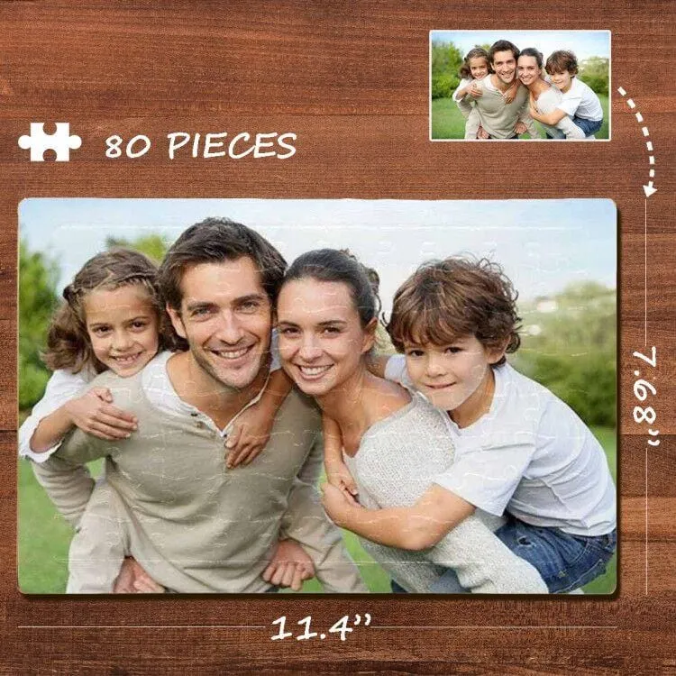 Custom Photo Loving Family Rectangle Jigsaw Puzzle