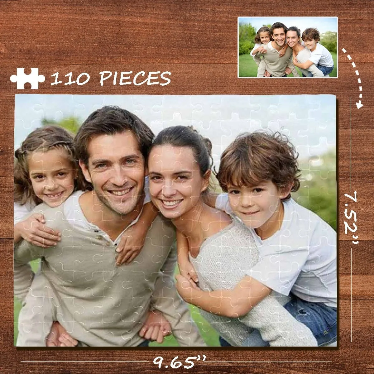 Custom Photo Loving Family Rectangle Jigsaw Puzzle