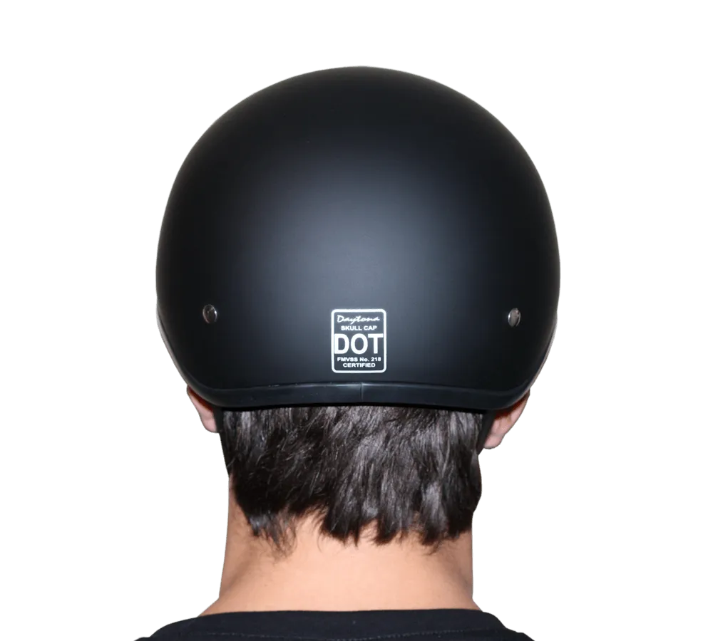 D1-A D.O.T. DAYTONA SKULL CAP- HI-GLOSS BLACK