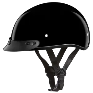 D1-A D.O.T. DAYTONA SKULL CAP- HI-GLOSS BLACK