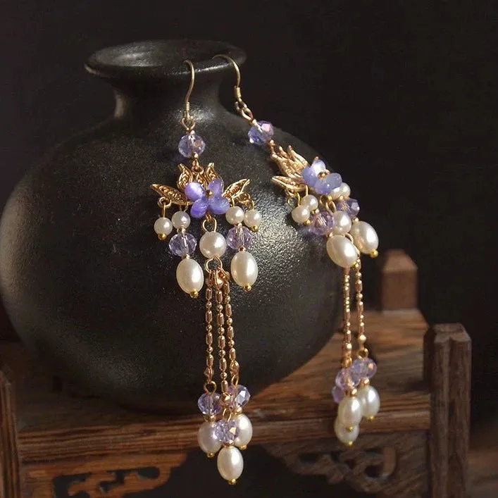 Dangle Earrings: Ancient Wisteria