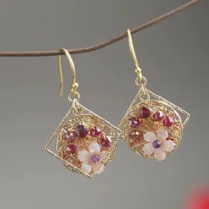 Dangle Earrings: Flower Nest