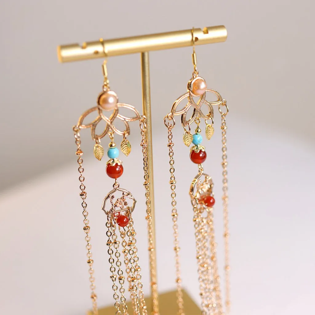 Dangle Earrings: Lotus Serenade