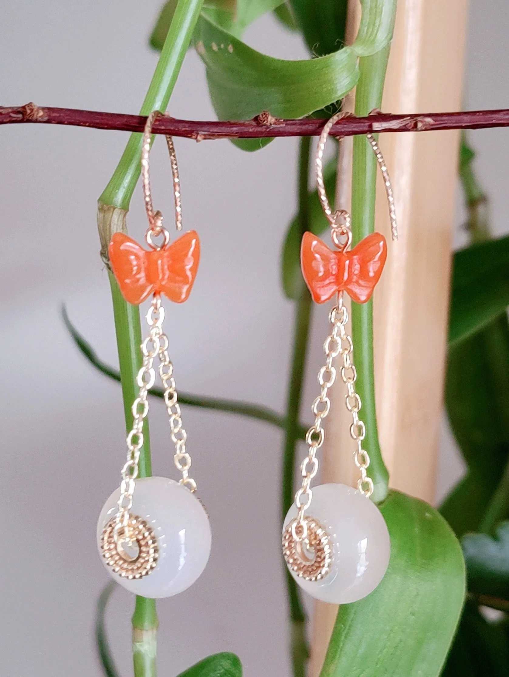 Dangle Earrings: Mandarin Butterfly