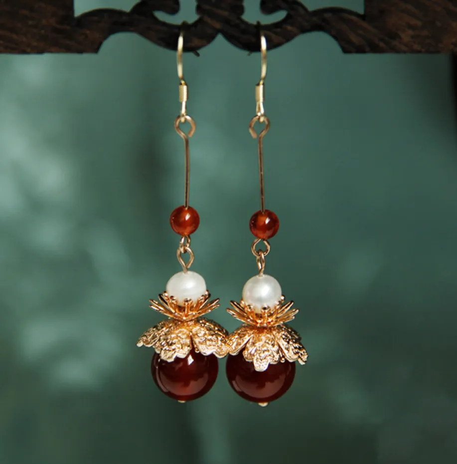 Dangle Earrings: Rubies