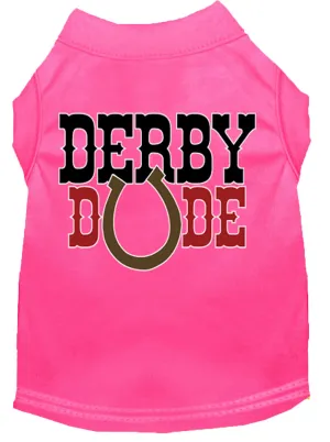 Derby Dude Screen Print Dog Shirt Bright Pink Xxxl