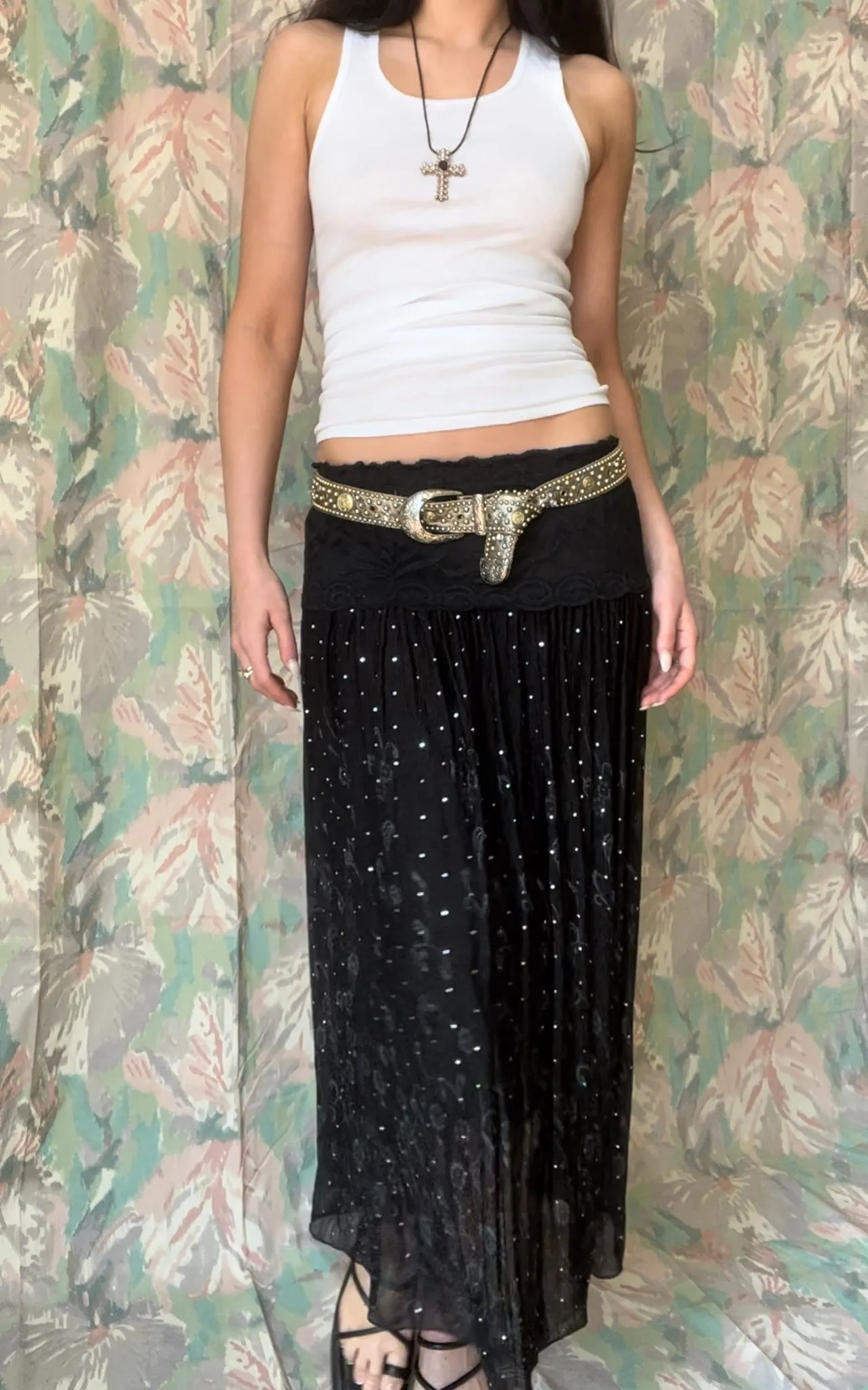 Disco Glitter Maxi Skirt