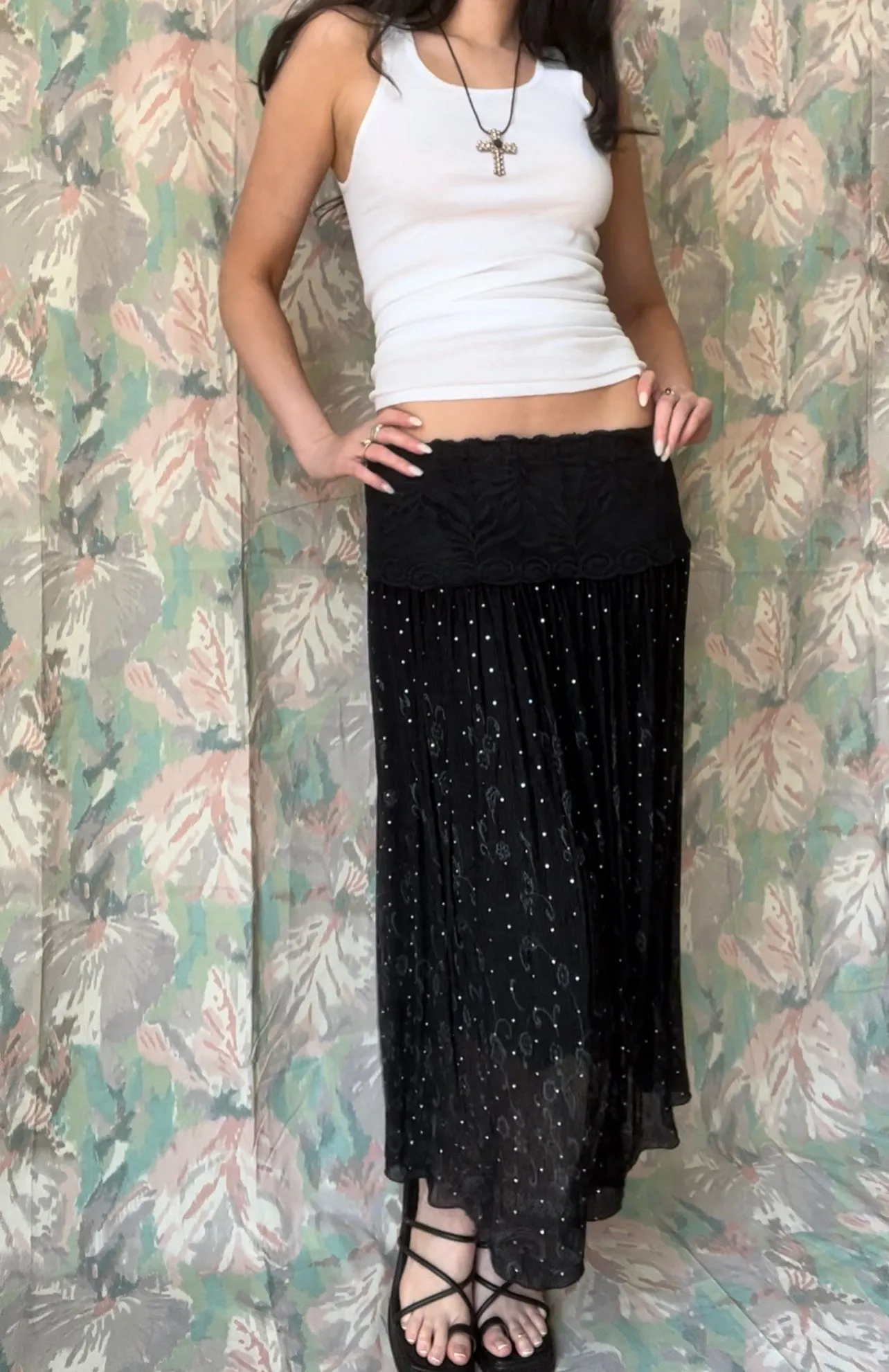 Disco Glitter Maxi Skirt