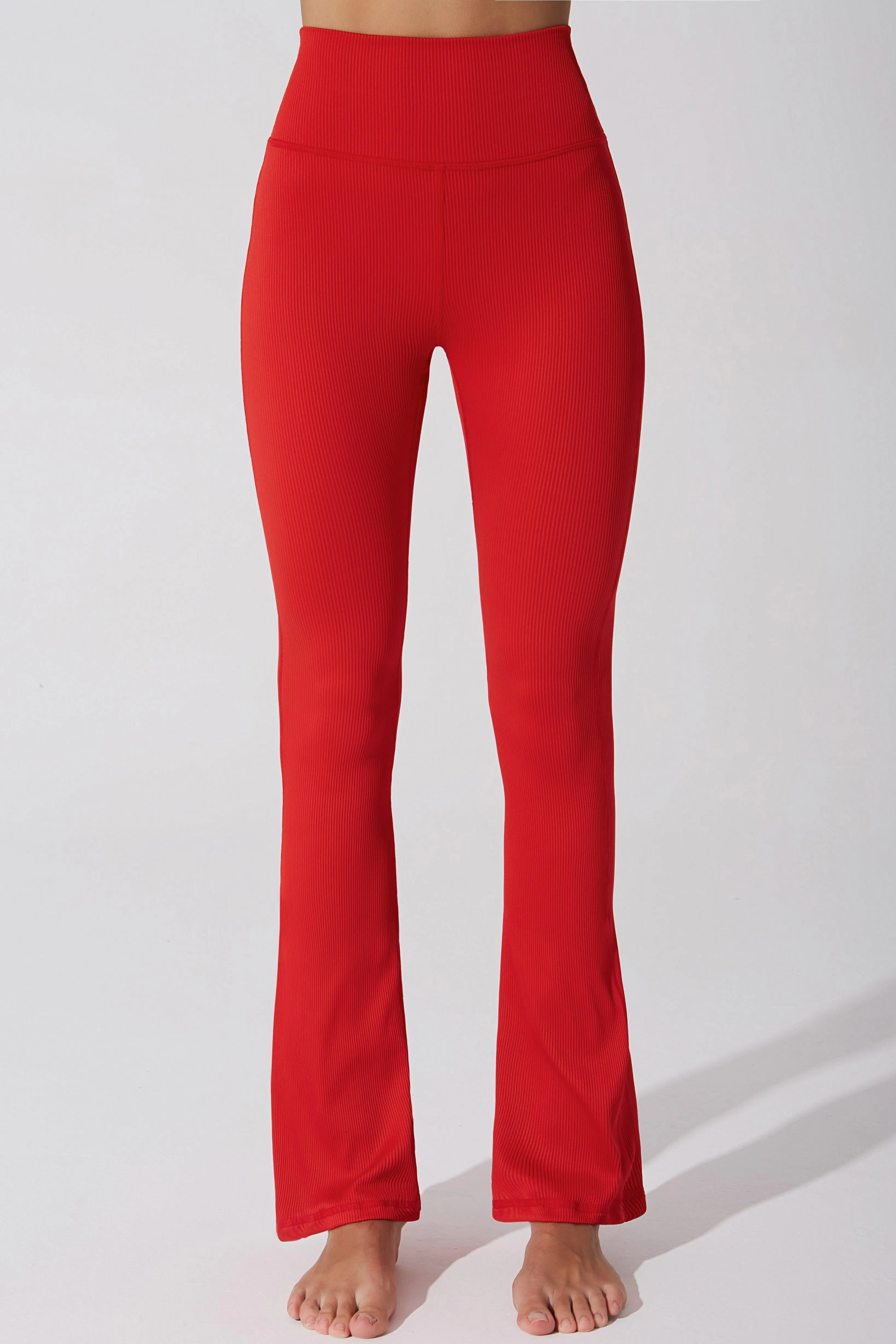 Evana Flare Ribbed Legging - Savvy Red