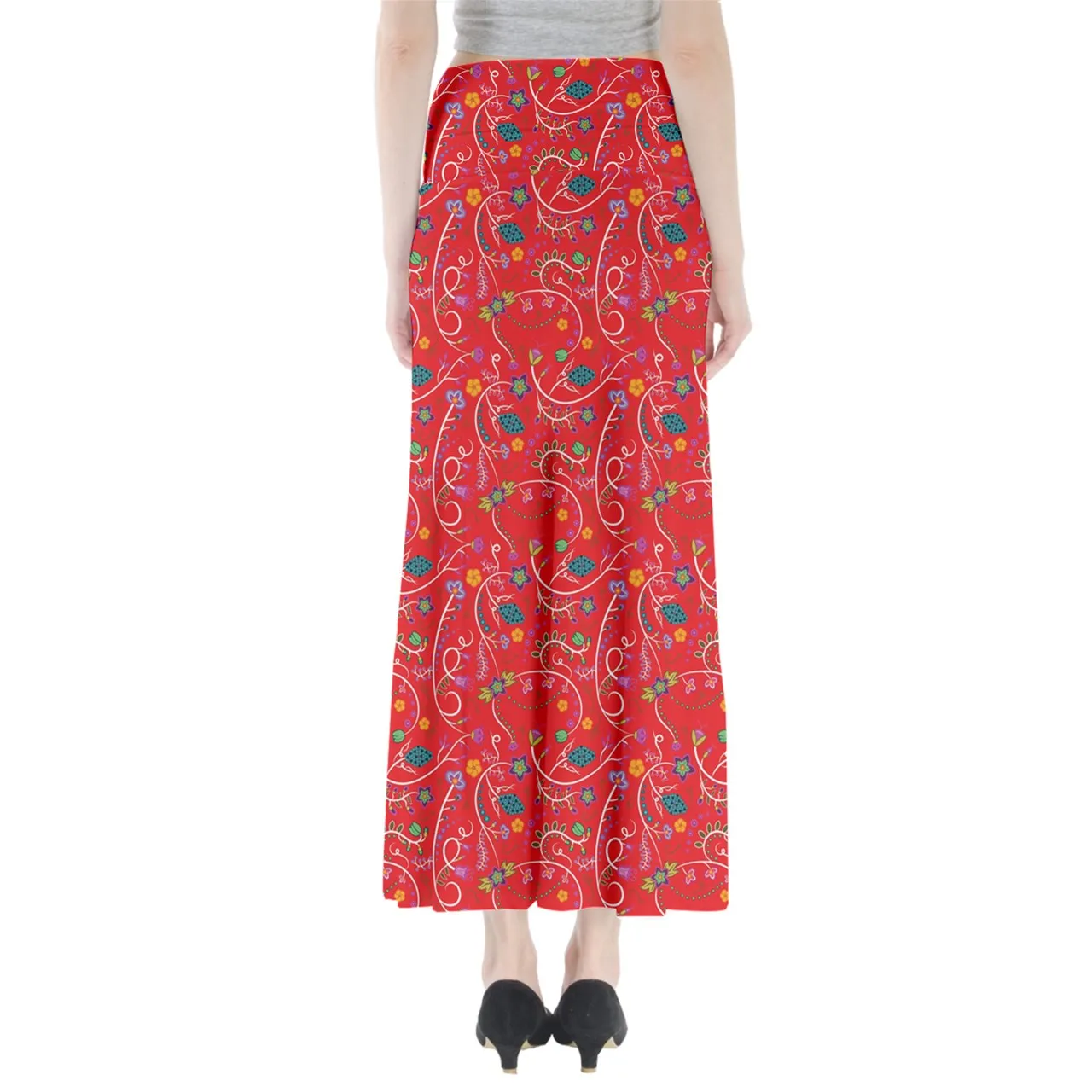 Fresh Fleur Fire Full Length Maxi Skirt