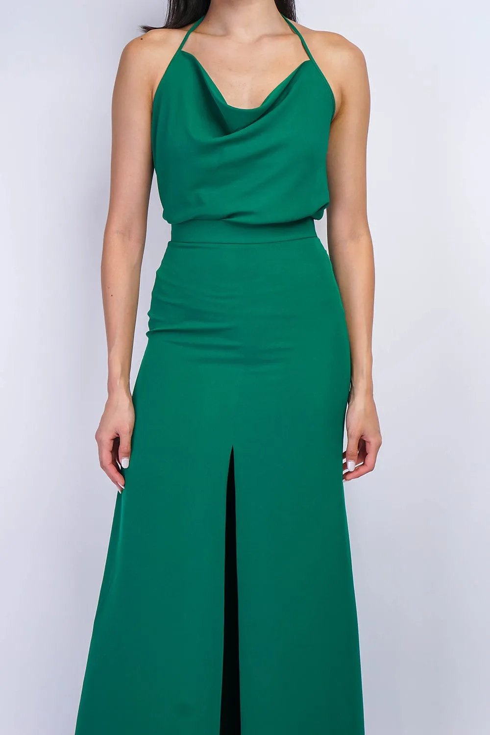 Green Ashley  Front Slit Long Skirt