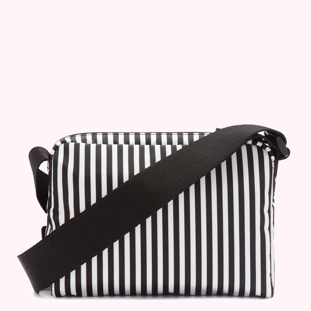 HEART AND STRIPES BESSIE NYLON CROSS BODY BAG