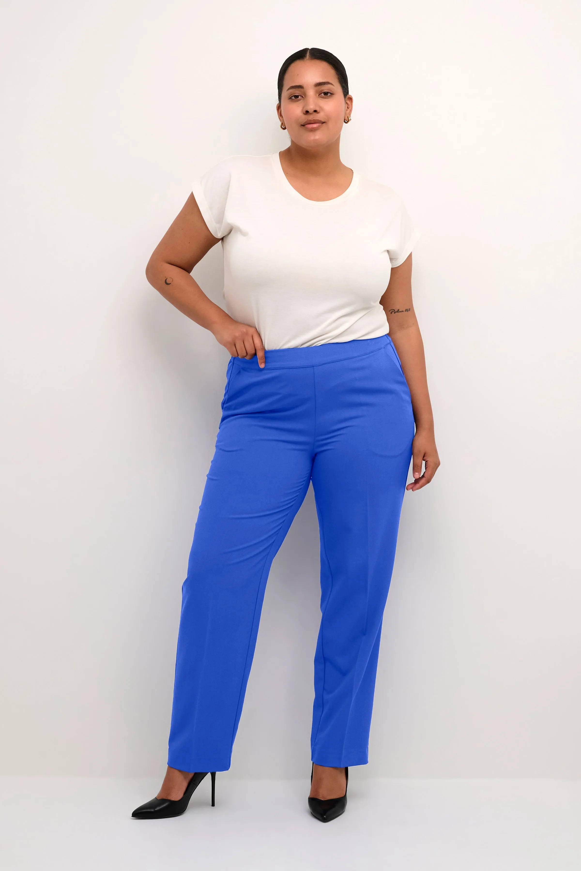 Kaffe Curve Sakira Trousers in Blue