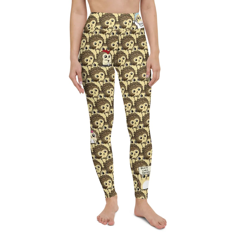 Libertarian Party Cartoon Porcupine Yoga Leggings