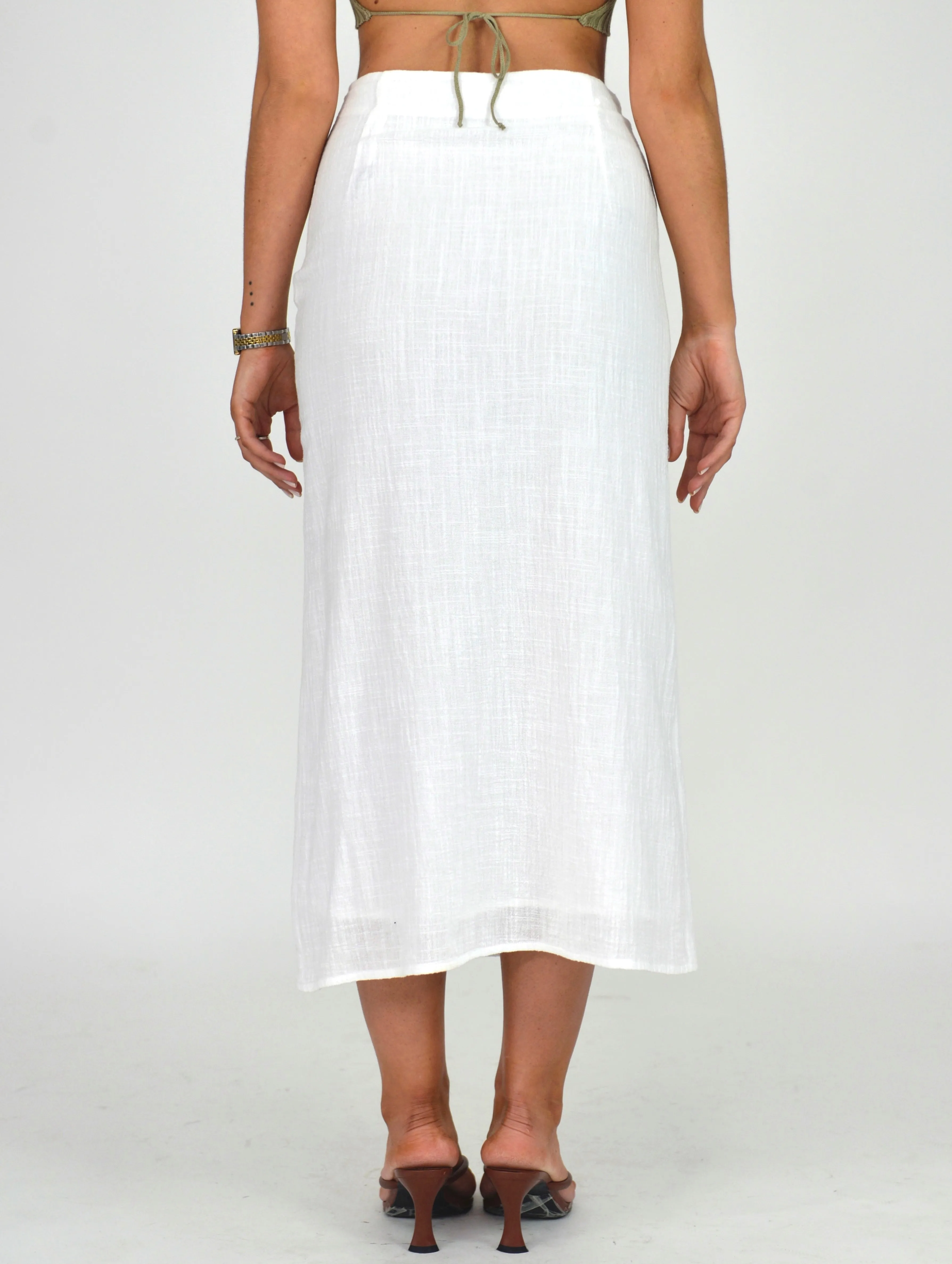 Margherita Cotton Skirt White