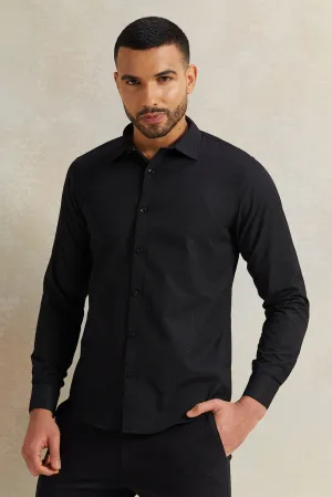 Men Black Stand-Up Pack Shirt