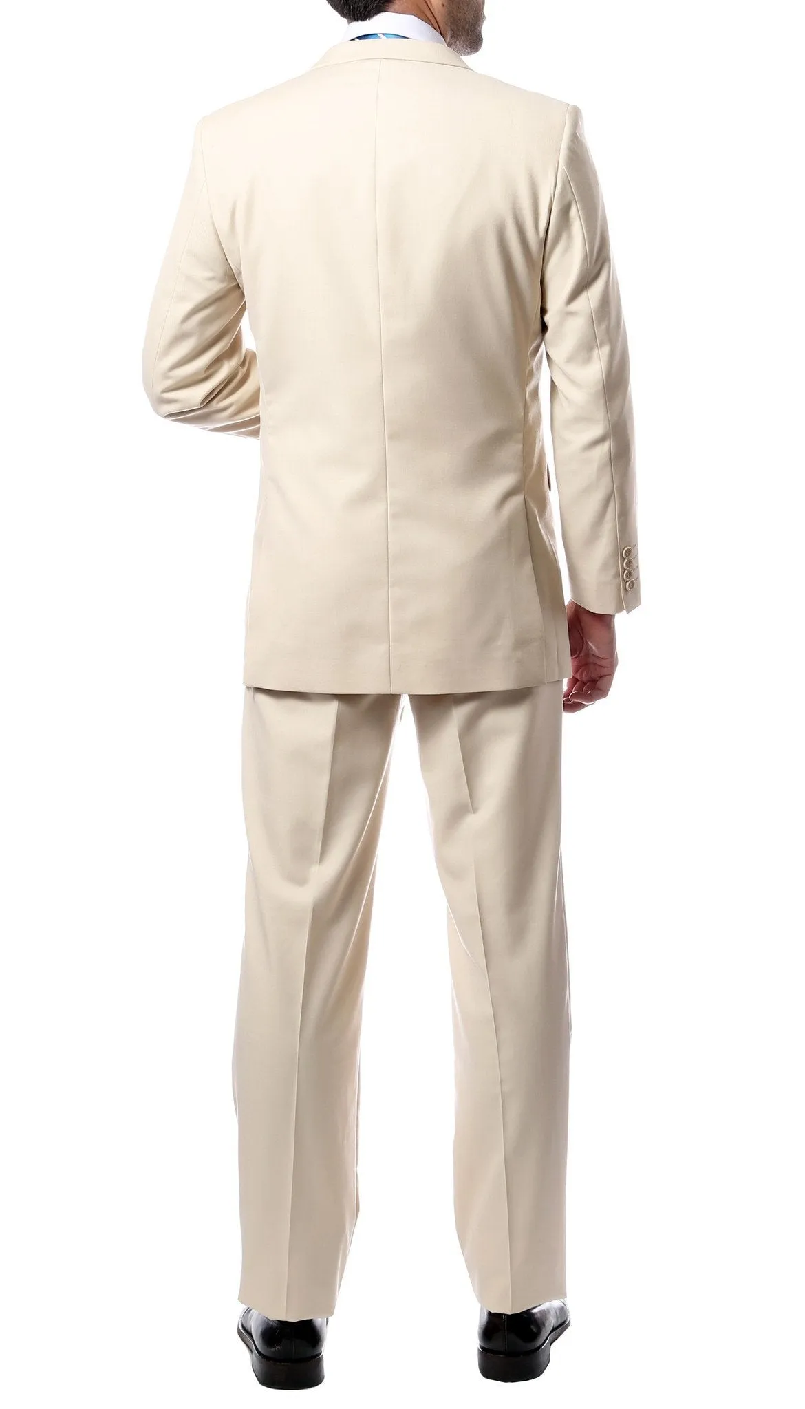 Mens 2 Button Tan Regular Fit Suit