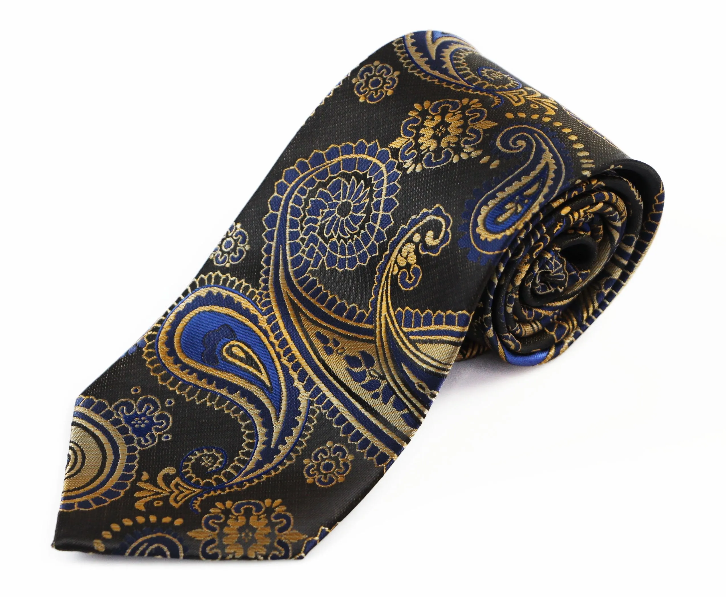 Mens Copper Sheen Brown Boho Paisley Patterned 8cm Neck Tie