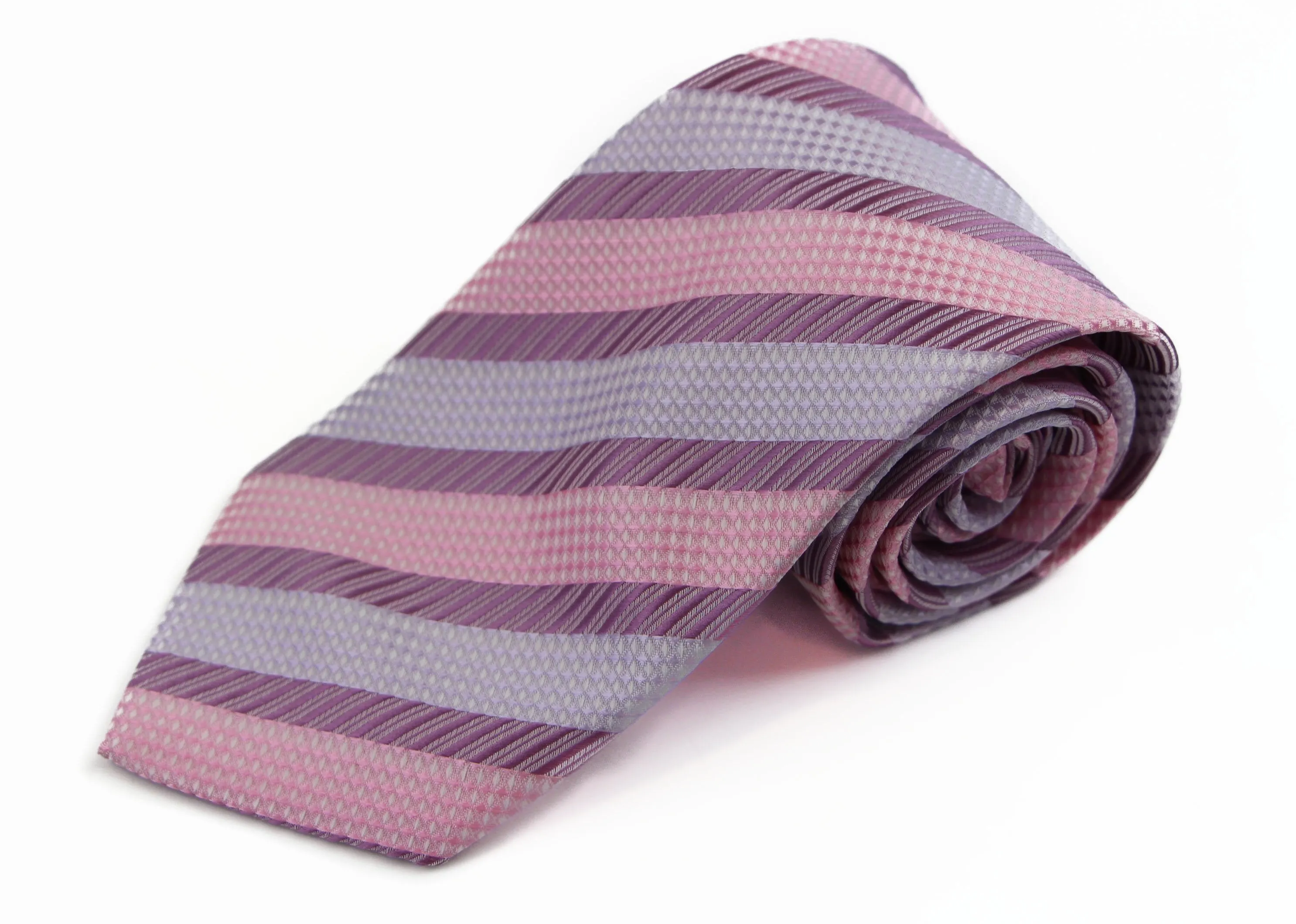 Mens Pink Striped 8cm Patterned Neck Tie