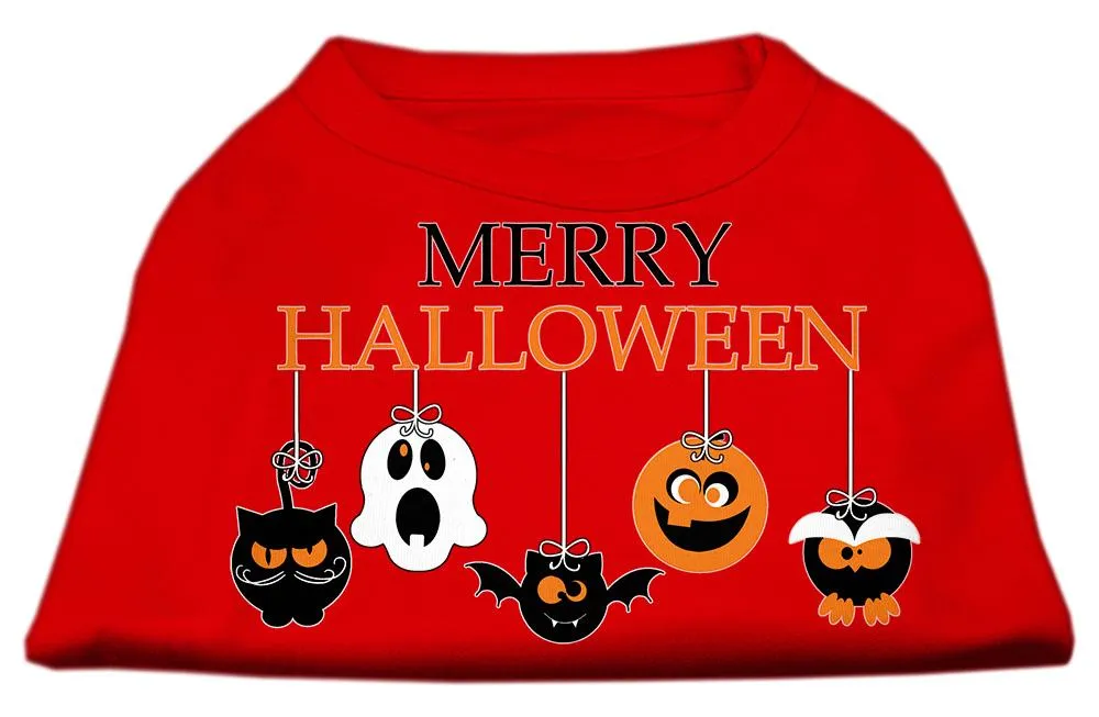 Merry Halloween Screen Print Dog Shirt Red Xxxl (20)