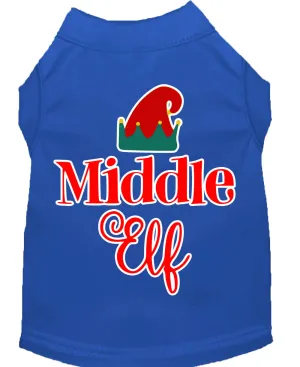 Middle Elf Screen Print Dog Shirt Blue Xl