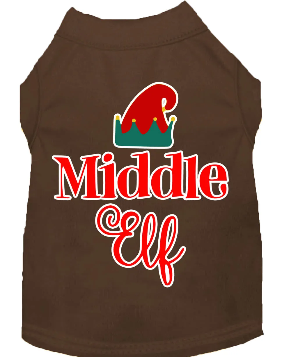 Middle Elf Screen Print Dog Shirt Brown Xxl