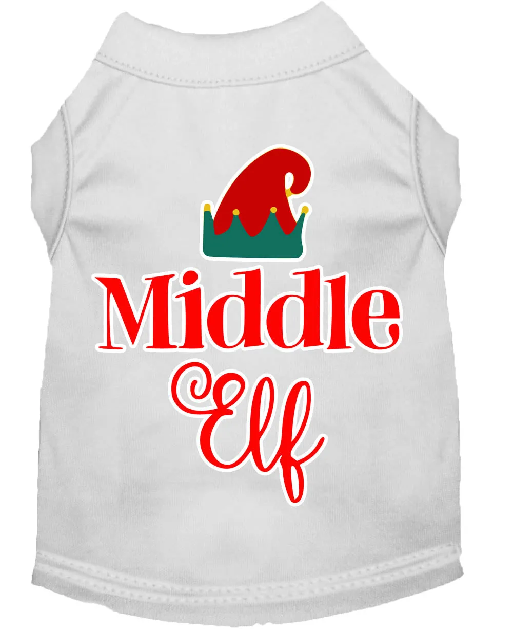 Middle Elf Screen Print Dog Shirt White Sm