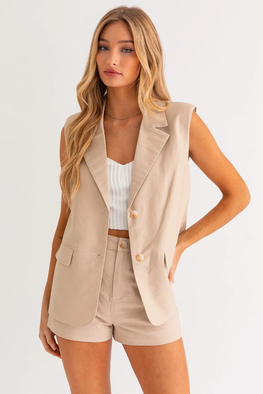 Nell Oversized Sleeveless Blazer