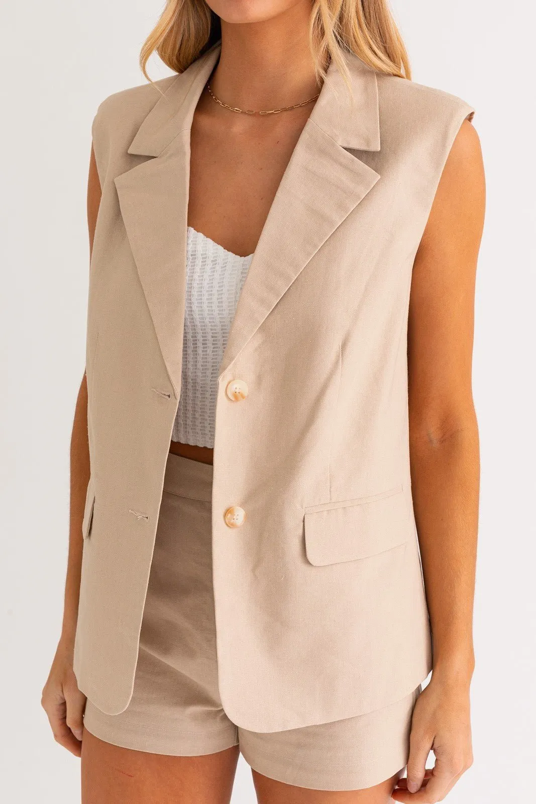 Nell Oversized Sleeveless Blazer