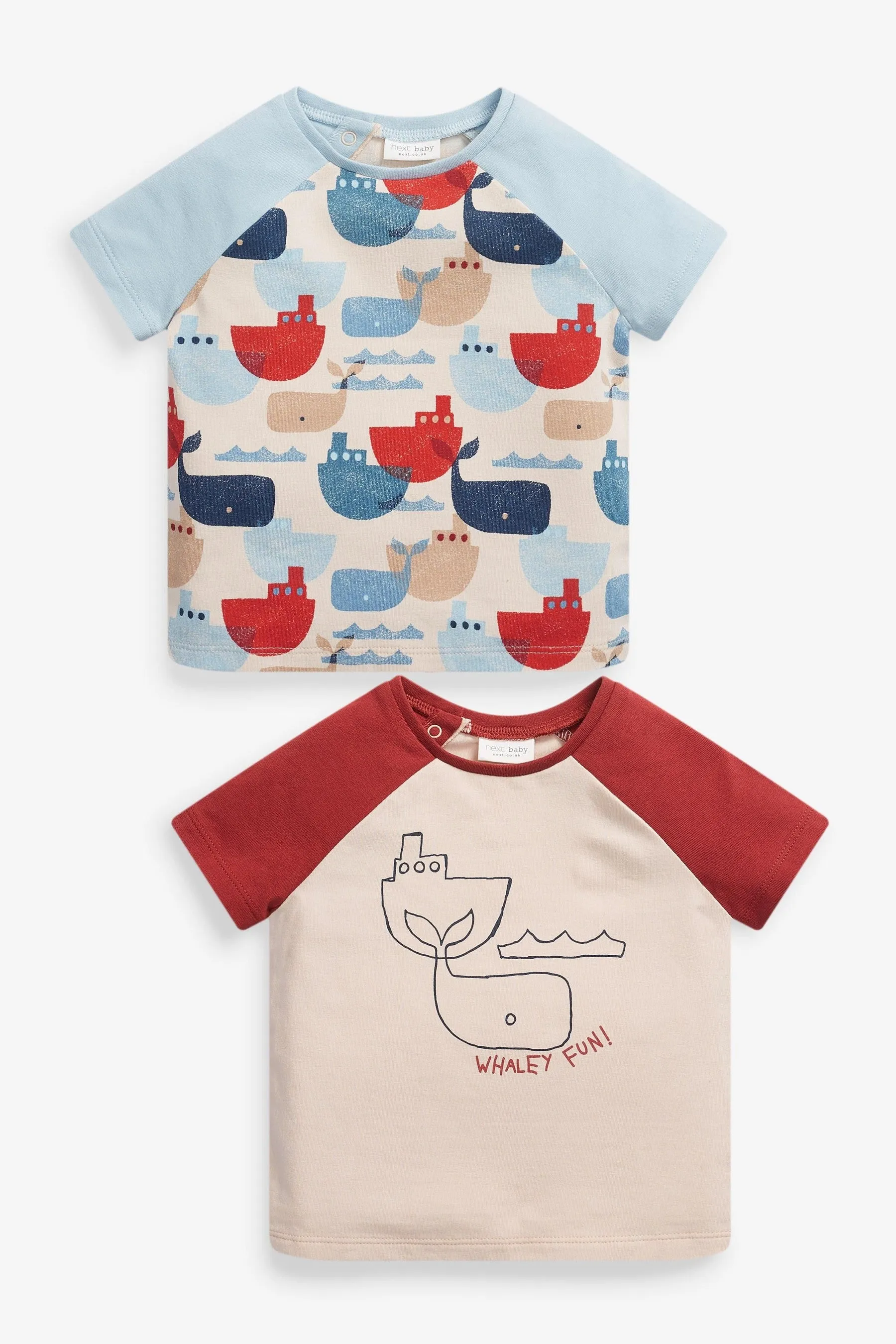 Next 2 Pack Organic Cotton Dinosaur Stretch Baby Boys T-Shirts