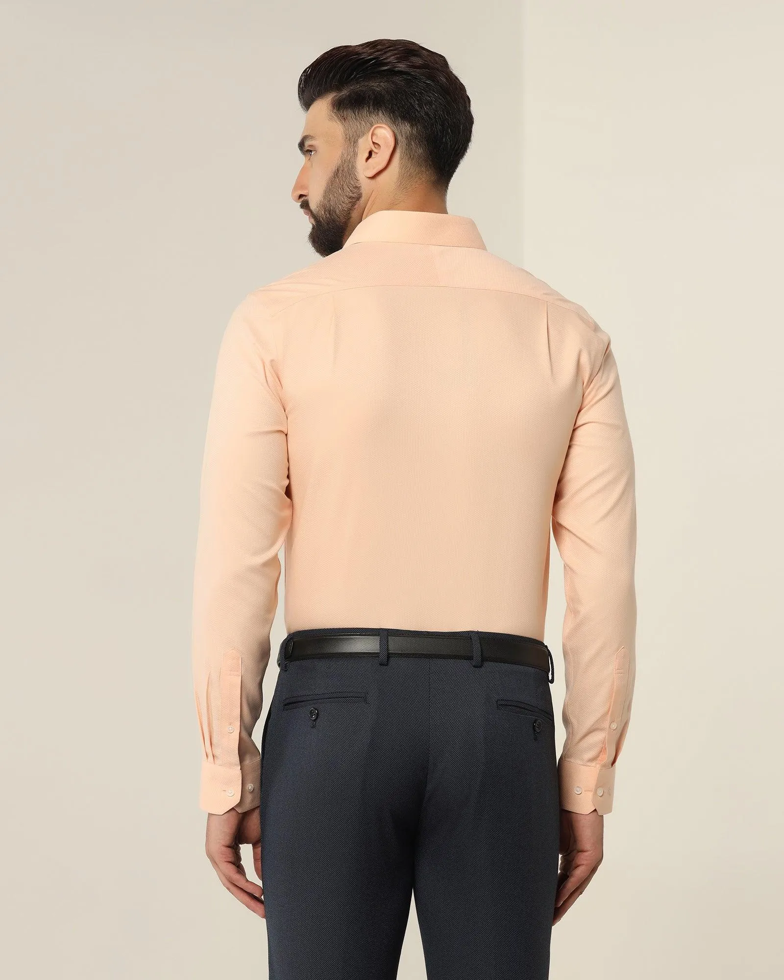 Non Iron Formal Peach Textured Shirt - Dofon