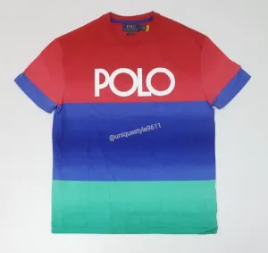 Nwt Polo Ralph Lauren Polo Spellout Red/Blue Classic Fit Tee