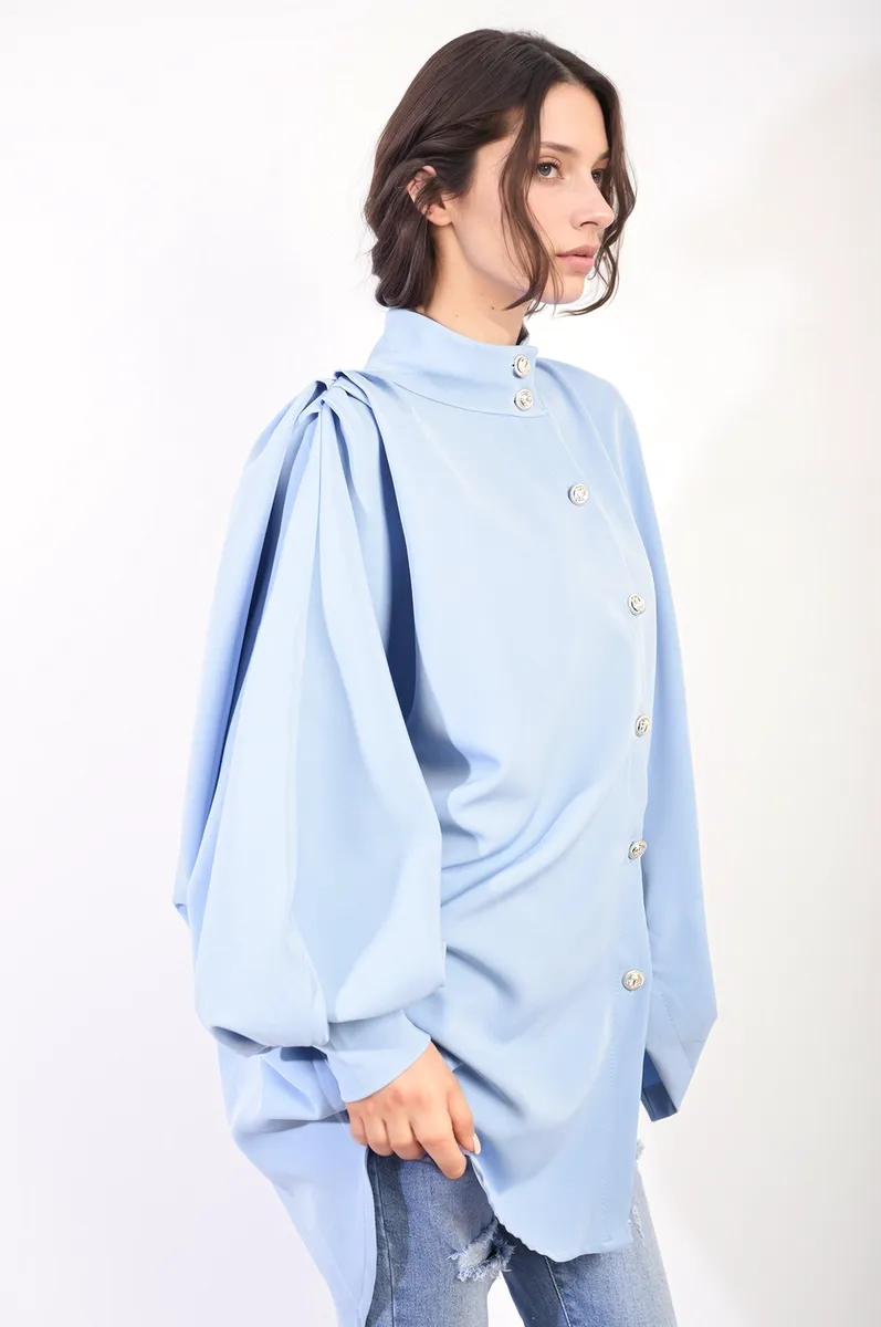 Oversized High Neck Shirt