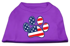 Patriotic Paw Screen Print Shirts Purple XXL (18)