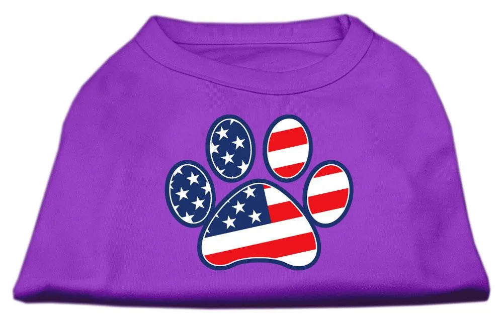 Patriotic Paw Screen Print Shirts Purple XXL (18)